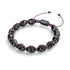 L'heure des sorcières | Gunmetal Skulls x Violet GloWeave | Bracelet en macramé